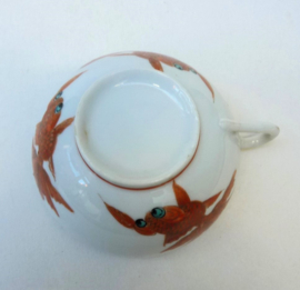 Chinese porcelain Early Republic Goldfish cup with saucer