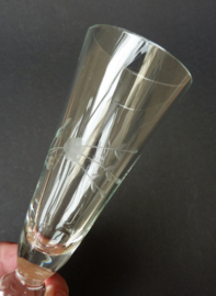 Engraved crystal liqueur flute glasses