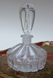 Art Deco style pressed glass perfume bottle