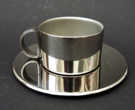 Italwaber stainless steel espresso cup with saucer