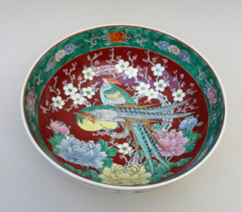 Antique Japanese Yamatoku Birds of Paradise bowl