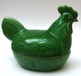 Bordallo Pinheiro Hen on Nest egg basket