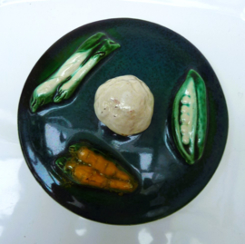 Faiencerie de Thulin Tellurite Art Deco groente terrine met deksel 1139