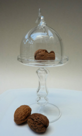 Des Pots glazen mini plateauschaal met stolp