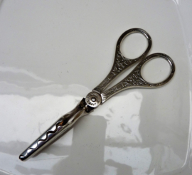 Grasoli silver plated scissor model ice tongs