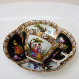 Carl Thieme Dresden porcelain quatrefoil cup 19th century