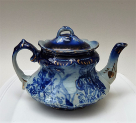 T Rathbone Flow blue teapot Chinese reproduction