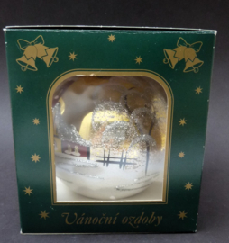 XXL vintage mondgeblazen kerstbal Polen