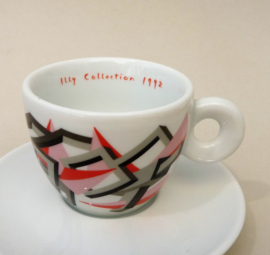 Illy Art Collection 1992 Arti e Mestieri Cosimo Fusco espresso kop Vaganti su Bianco