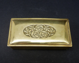 Art Deco brass 3 compartments stamp box