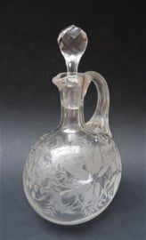 Victorian Stourbridge engraved spirit flagon decanter