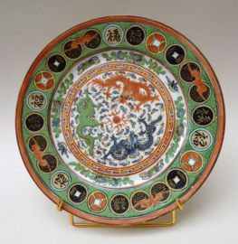 Chinees Jingdezhen porseleinen Famille Verte porseleinen bord met draken