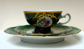 Mitterteich Mid Century green Dresden style breakfast set
