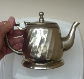Art Deco stijl verchroomde geribbelde theepot