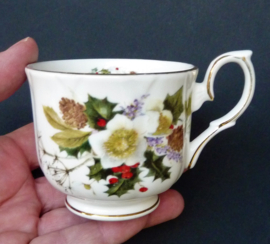 Duchess England bone china Christmas cup with saucer Winter