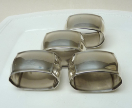 Hoka contoured silver plated napkin rings