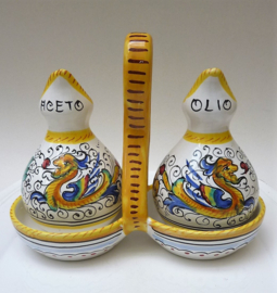 Deruta FC Raffaellesco oil and vinegar set