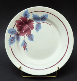 Moulin des Loups faience bord roze blauwe bloem