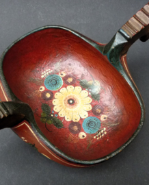 Noorse Folk Art houten Kjenge drinkkom 19e eeuw