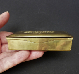 Art Deco brass 3 compartments stamp box