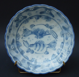 Japanese blue white Jitsu-to porcelain Fish bowl