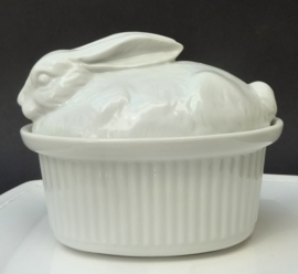 White porcelain rabbit turreen