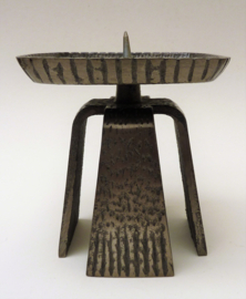 Mid Century Brutalist cast iron candlestick