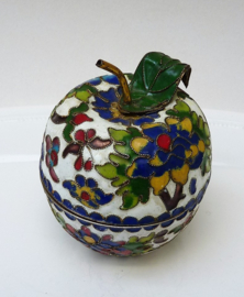 Chinees cloisonne Appel dekseldoosje