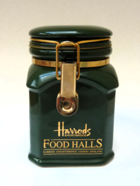 Harrods groen gouden keramische theebus voorraadpot