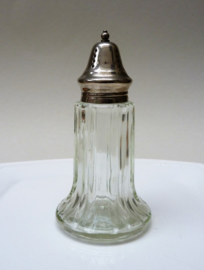 Glass sprinkler with white metal cap
