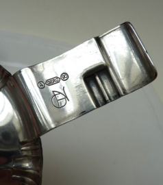 Gero verzilverd Art Deco theezeefje met lekbakje