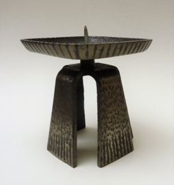 Mid Century Brutalist cast iron candlestick