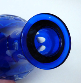 Boheemse blauw kristallen uberfang geslepen karaf