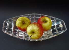 Quist Mid Century crystal and silver plated pedestal bowl