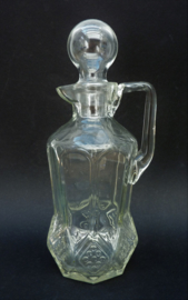 English Art Deco octagonal pressed glass decanter