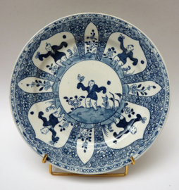 Dutch blue white porcelain Kangxi style Chinoiserie plate