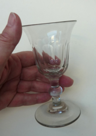 Flared bowl single knop stem wine glasses 19th century