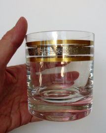 Old Fashioned whisky tumbler goud zilver band