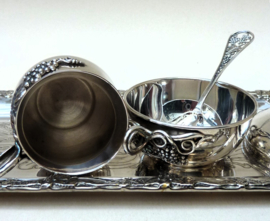 Silver plated tea set with vine decoration