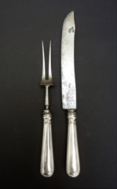 Antique French silver plated meat carving set