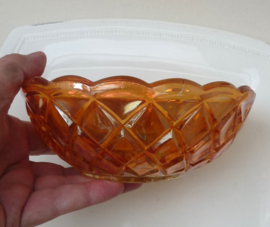 Marigold Carnival pressed glass bowl