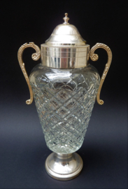 Italian Hollywood Regency silver plated mounted glass decanter