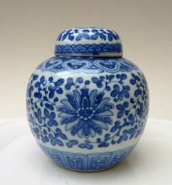Chinese blue white lidded Bao Xiang Hua ginger jar 19th century