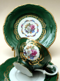 Mitterteich Mid Century green Dresden style breakfast set