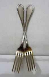 Bruckmann und Sohne Kreuzband silver plated dessert forks