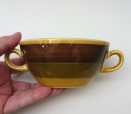 Stavangerflint Honey majolica soepkom met schotel