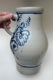 Westerwald salt glazed stoneware jug 19th century