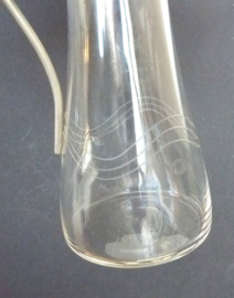 Art Nouveau geslepen glazen schenkkannetje met tinnen montuur