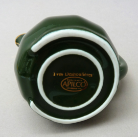 Apilco bistroware porcelain creamer green Vert Empire with gold