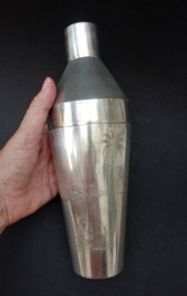 Art Deco Banka Tin Indonesia engraved cocktail shaker